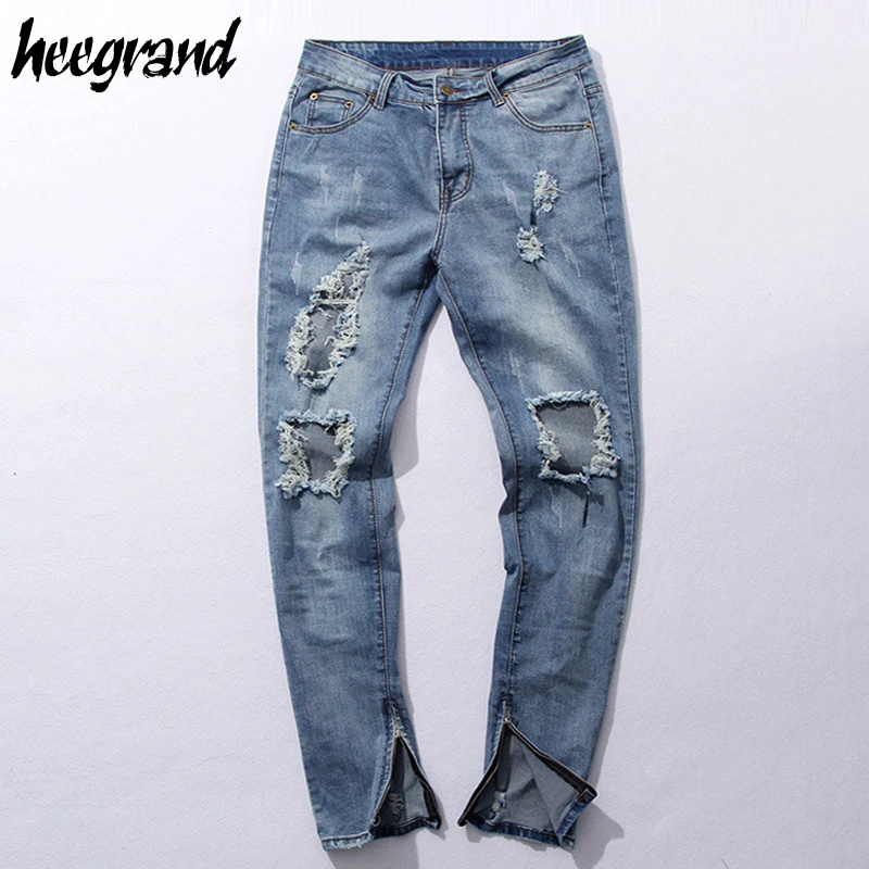 

HEE GRAND Men Fashion Jeans 2017 New Arrival Men's Destroyed Hole Denim jean Male Street-wear Hip Hop Casual Pants MKN886