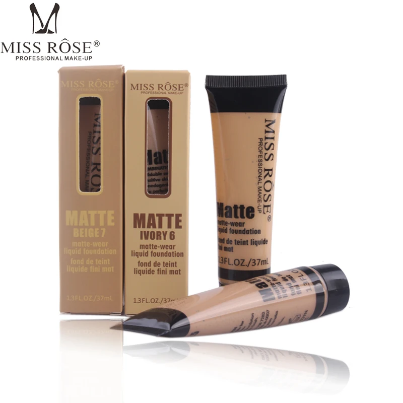 

MISS ROSE Professional Base Matte Liquid Foundation Makeup Waterproof Face Concealer Foundation Cosmetics Repair Face Make up