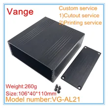 2 шт./лот, черная атласная поверхность, разделенная коробка для проекта 106*40*110 мм 6063-T5, алюминиевая распределительная коробка для шасси аппарата