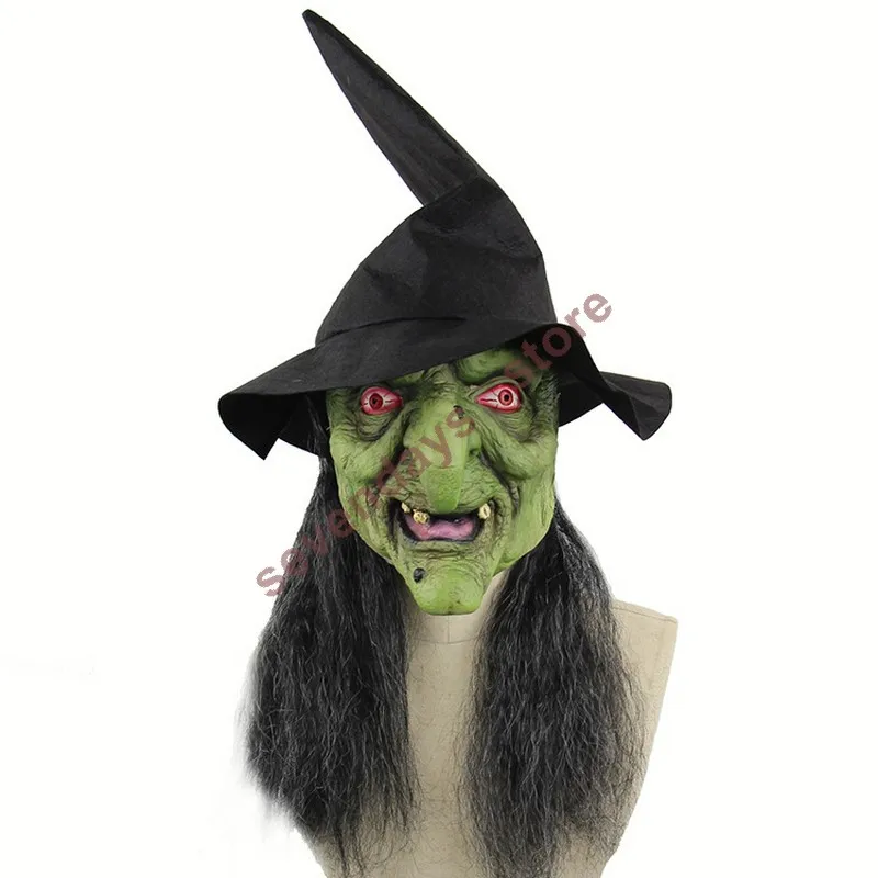 Маска ведьмы на Хэллоуин, страшные маски чернокнижника, костюм на Хэллоуин, латексная резиновая маска на Хэллоуин, маскарадные маски для мужчин и женщин