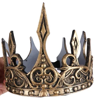 

Prince princess Ancient Gold Crown Tiaras Headband Kid Men Party Decoration Crown Wedding Party Accessories Hair Jewelry
