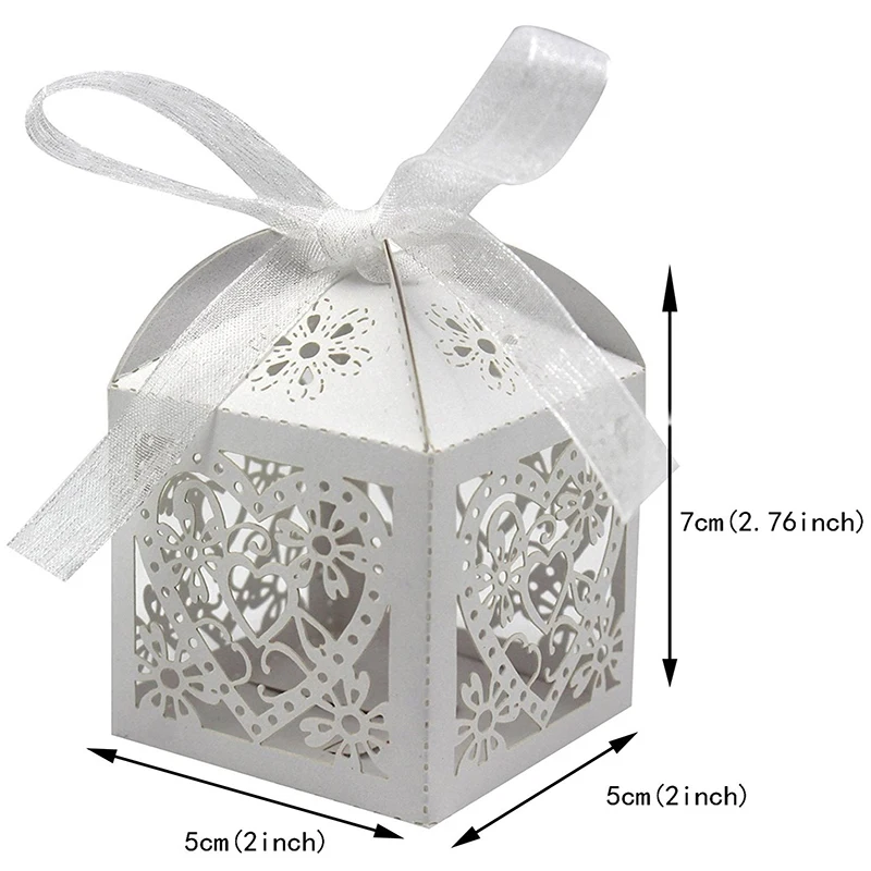 50 шт. свадебные подарки для гостей бумажная коробка с лазерной обработкой Подарочная сумка Жених невесты свадебные украшения для праздника Подарочная коробка конфет