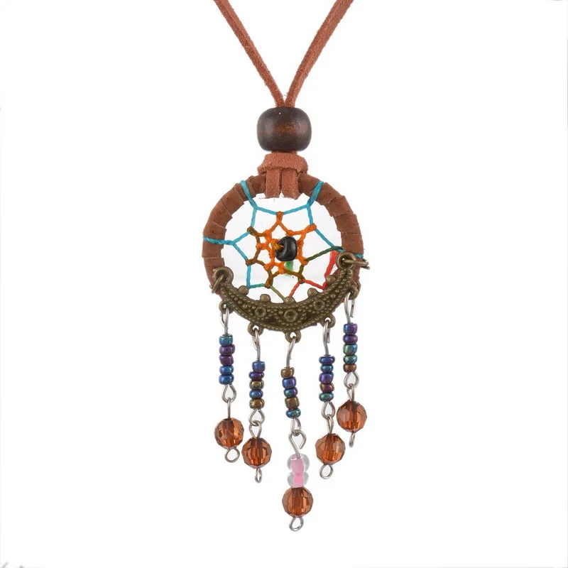 

Brown Dreamcatcher Women Necklaces & Pendants Bohemia Vintage Korea Velvet Necklace For Women Choker Statement Necklace