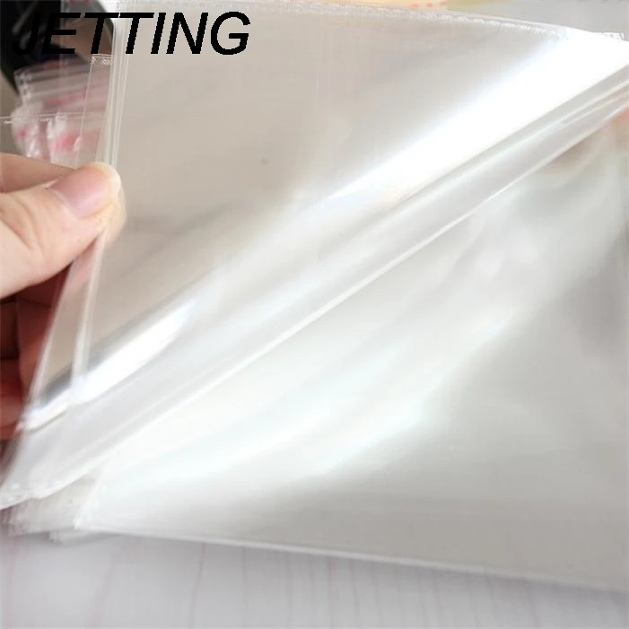 

HOT 100Pcs CD DVD Plastic Bag Double Sided Cover Storage Case Sleeve Envelope Hold