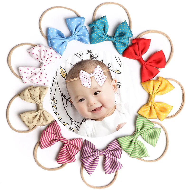 

3pcs/set Baby Big Bowknot Headband Cotton Infant Head Bandage Kids Girls Hairband Stripes Fabric Headdress Hair Accessory