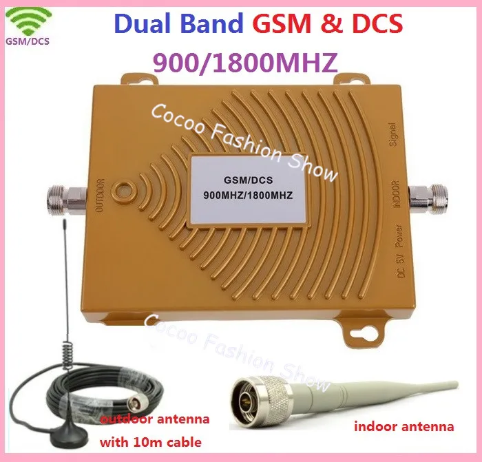 

Hot Sell Dual Band GSM 900MHZ & DCS 1800mhz Cellular Signal Booster GSM Repeater DCS amplifier +indoor outdoor antenna 1Sets