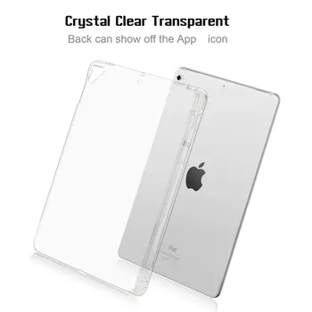 

New for iPad 9.7" 2017 2018 Case with Pencil Holder Cover For iPad Air 1/2 Pro 9.7 New Clear Soft Silicon Back Case A1893 A1954