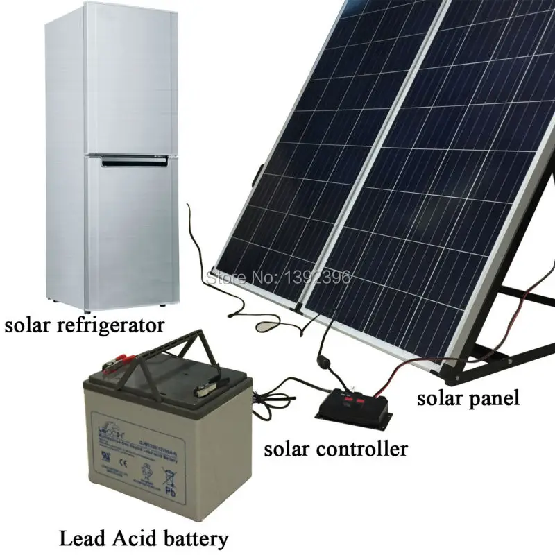 solar panel system with refrigerator 176L _0