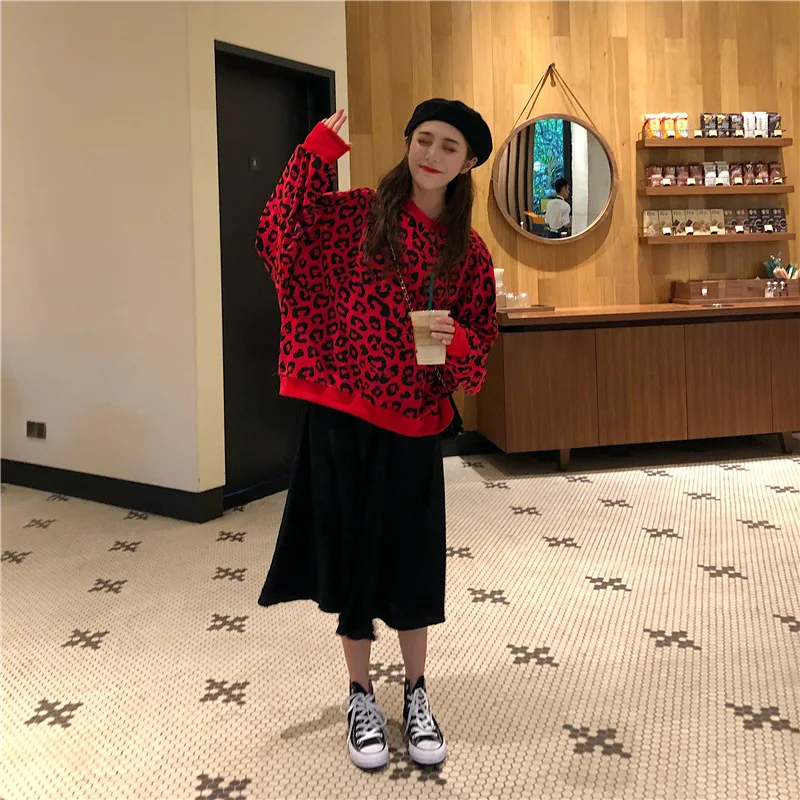 2019 Korean Version Has Tested Hanfeng Casual Early Autumn Panther Print Kuansongweiyi Sweaters Fall Sweaters for Women sweater 2019 Korean Version Has Tested Hanfeng Casual Early Autumn Panther Print Kuansongweiyi Sweaters Fall Sweaters for Women sweater