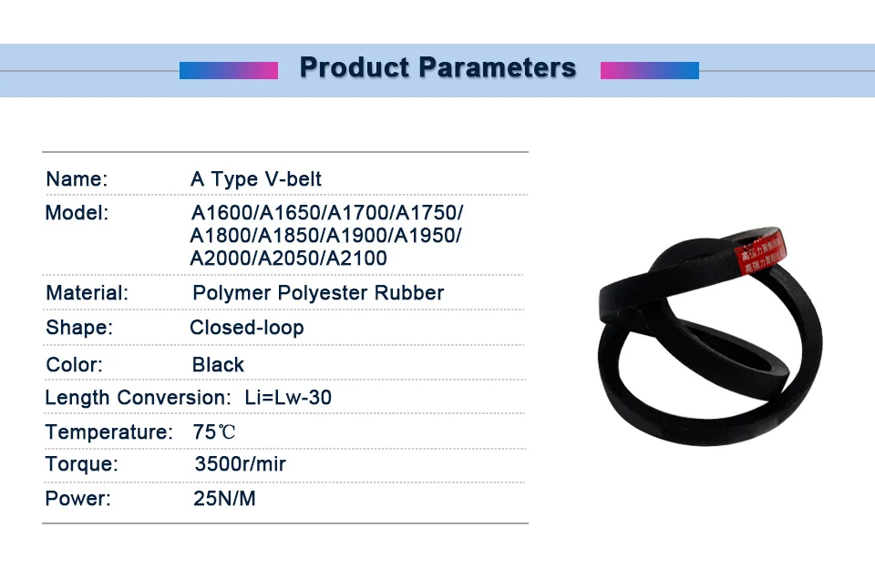 Тип треугольник V ленточный станок Трансмиссия резиновый ремень A1600/A1700/A1800/A1900/A2000/A2100 Замена ремня привода с закрытым контуром