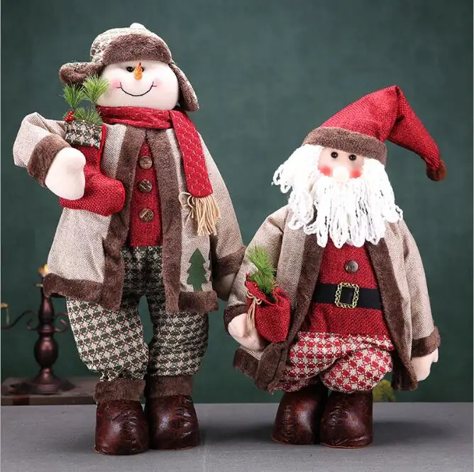

Real Life Christmas Decorations Snowman Old Telescopic Doll Counter Ornaments Christmas Tree Window Dolls Layout Supplies Gifts