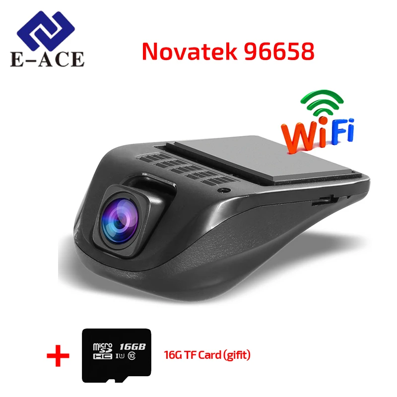 E-ACE Автомобильный видеорегистратор Камера с WiFi NTK 96658 Full HD 1080P Авто регистраторы