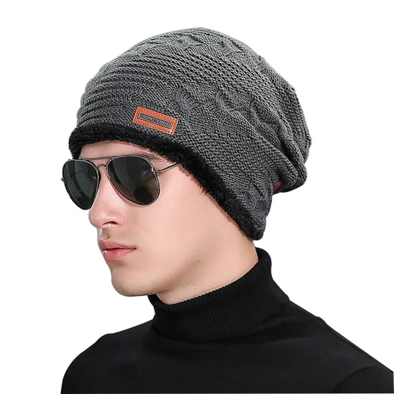 

2016 Winter Beanies Knit Men's Winter Hat Caps Skullies Bonnet Winter Hats For Men Women Beanie Fur Warm Baggy Wool