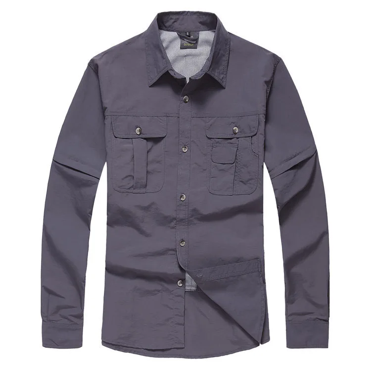 Dark Gray Jersey Быстросохнущая одежда для рыбалки для мужчин и женщин, дышащая, летняя, осенняя, для спорта на открытом воздухе, рыбацкая рубашка с коротким рукавом, съемная одежда - Цвет: Dark Gray Jersey