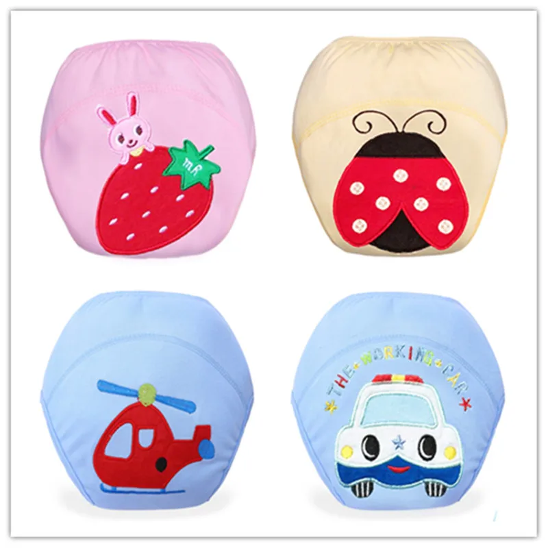 

HOT 2016 NEW 1Pcs Cute Baby Cotton Training Pants Baby Reusable Diapers Cloth Diaper Washable Infants Nappies Diapers ED251WD