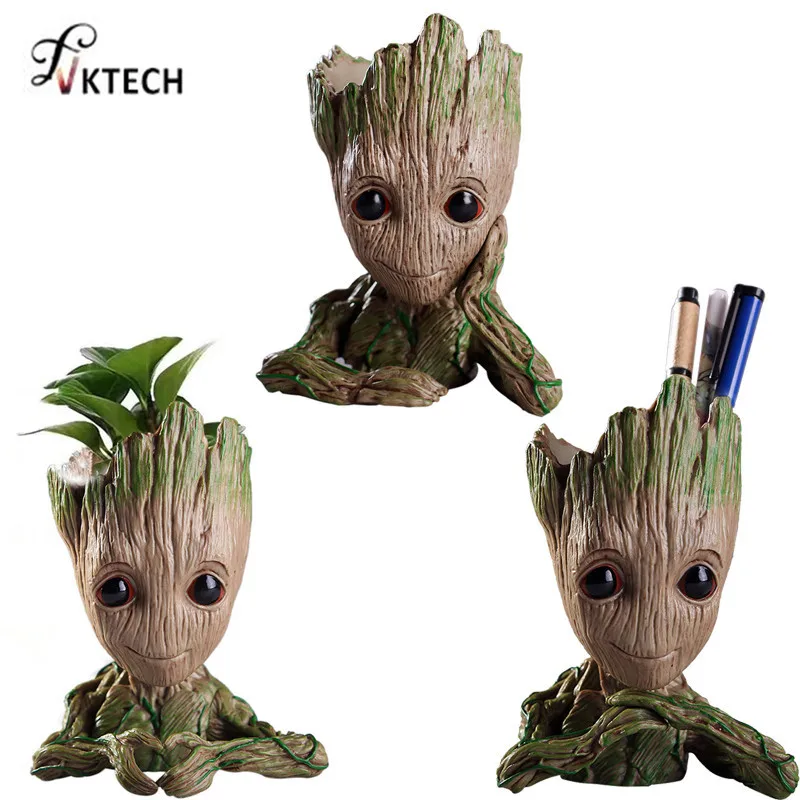 Baby Groot Flowerpot Flower Pot Planter Action Figures Guardians of The Galaxy Toy Tree Man Cute