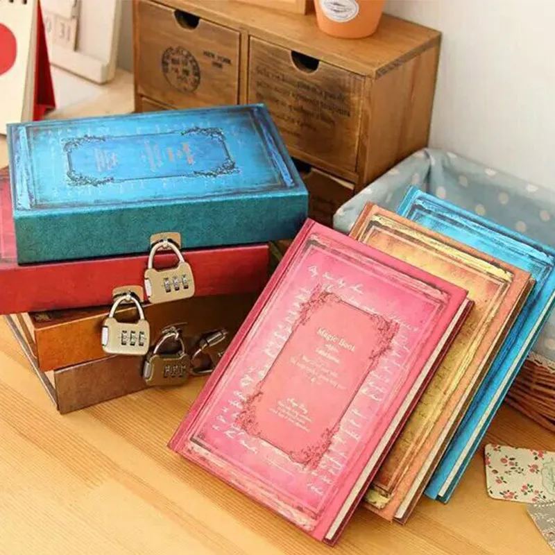 

Retro Password Diary Notebook Boxed Magic Book With Lock