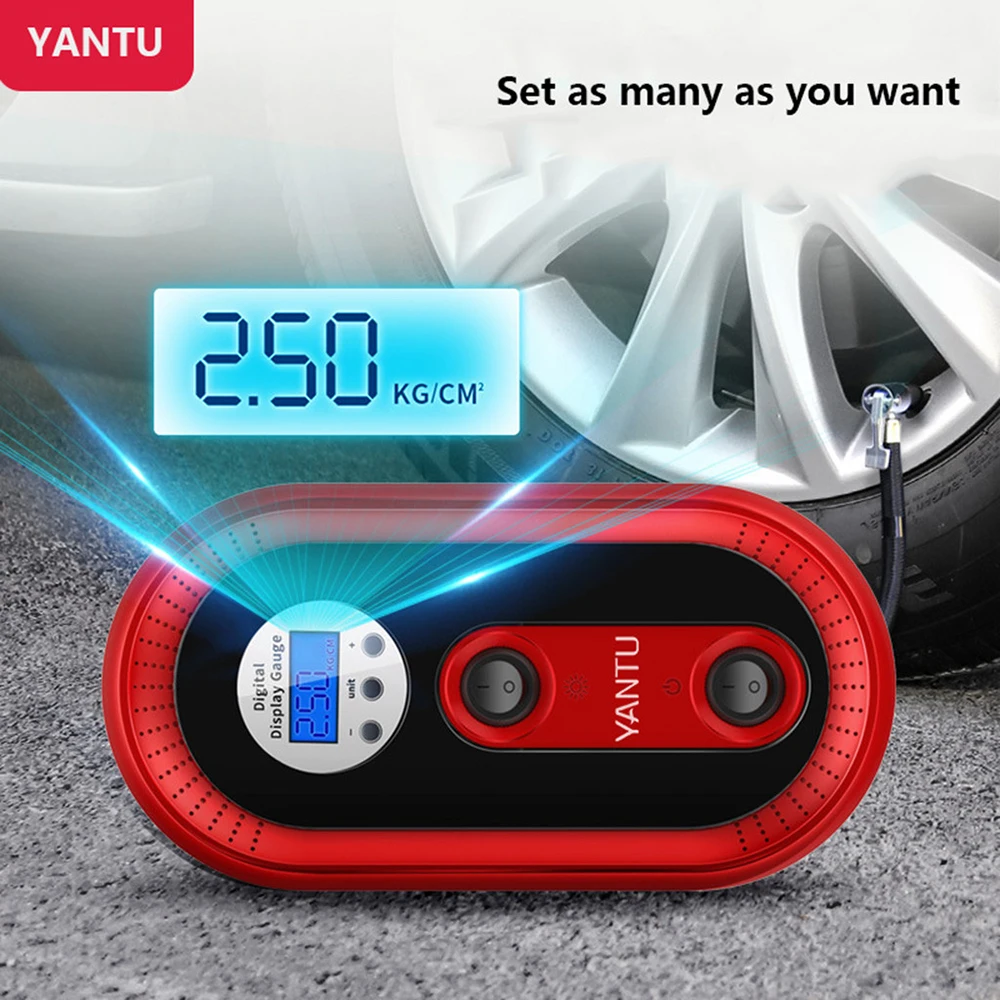 Digital Tire Inflator With Pressure Gauge 12V Car Portable Air Compressor Pump 150PSI Air Compressor for Car Motorcycle Bicycle