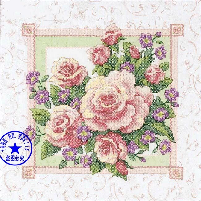 CS-524 cross stitch kit Sunset rose peony DIM 13137.jpg