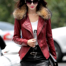 Кожаное пальто для женщин, воротник из натурального меха, модная женская мотоциклетная стильная замшевая куртка, женская одежда размера плюс 905