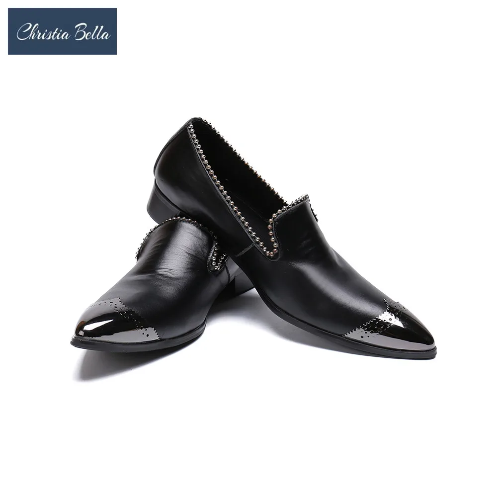 Christia Bella Fashion Luxury Pearl Designer Men Smoking Slippers Shoes