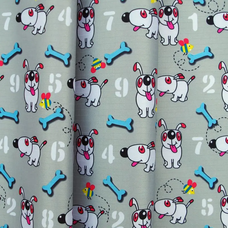 140cmx50cm PVC coated waterproof fabric Dogs,bone and number(WF308