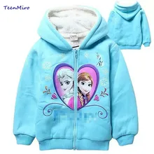 2016 Cheap Kids Jackets Baby Toddler Girls Elsa Anna Hooded Coats Child Enfant Fleece Warm WInter