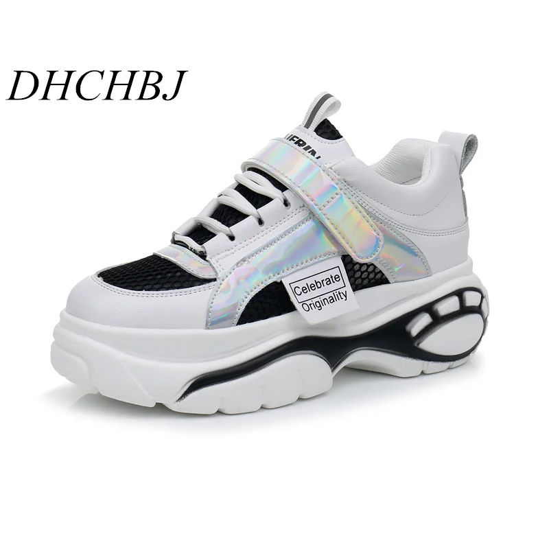 

2019 New Sprinhg Autumn Women Shoes White Shoes Fashion wild Platform Footwear Breathable Mesh casual shoes Sneakers