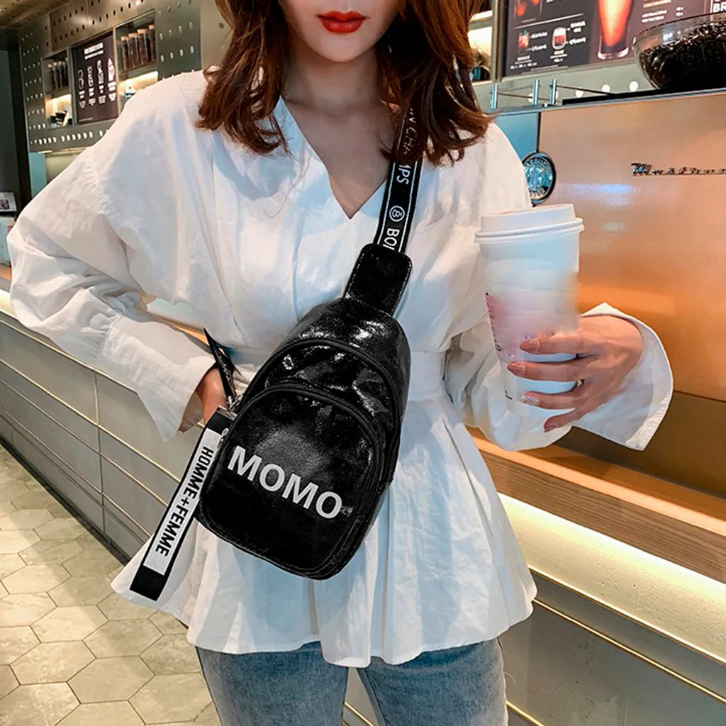

Women Chest Bags Fashion Chain Leather Messenger Bag Shoulder Bag Female Large Capacity Zipper Phone Money Waist Packs summerbag