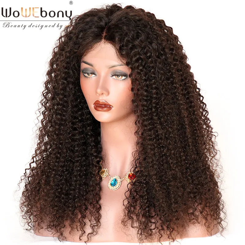 

Lace Front Human Hair Wigs Kinky Curly With Baby Hair 13*4.5 Lace Front Wig Brazilian Remy Pre Plucked Bleached Knots