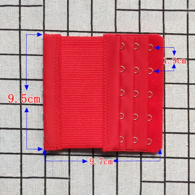 Женский удлинитель для бюстгальтера, 5 крючков, Женский полезный бюстгальтер, крючки на Бюстгалтер для регулировки размера, удлинение, нижнее белье, пояс, добавляющий 3 ряда - Цвет: Red