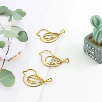 gold bird Paperclip Lovely Handbook Decoration Bookmark Clip Pin Creative Stationery Paper clip Gold Paper Clips cute Gold Clips coggins woodturner s handbook paper only
