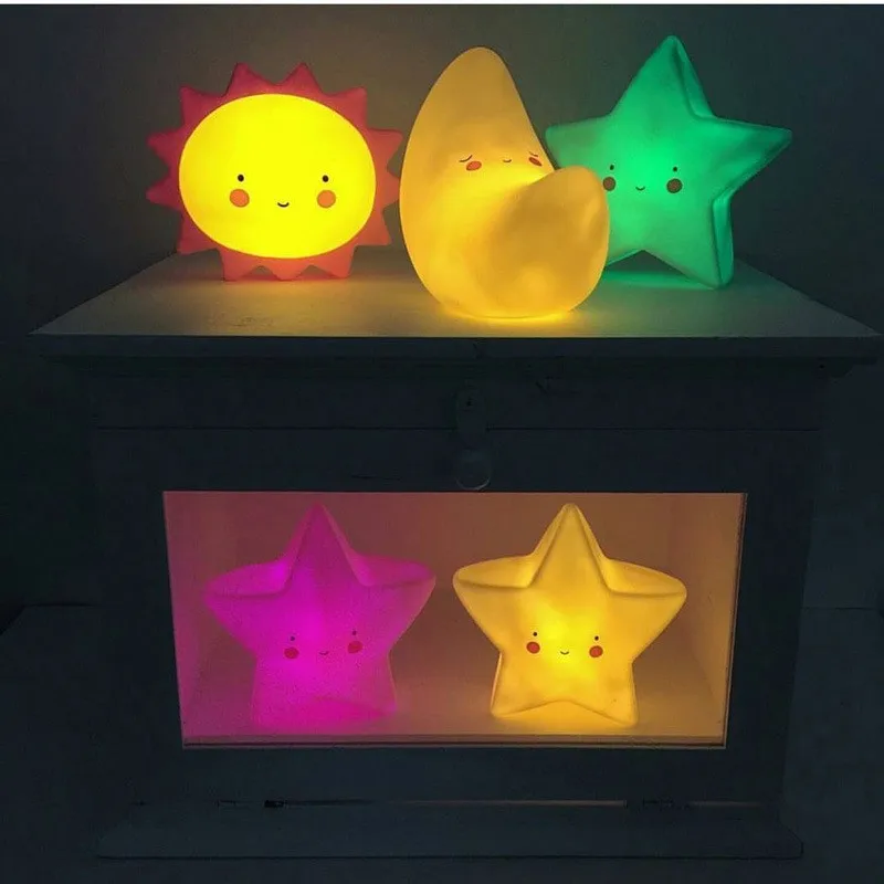 Warm Moon star sunflower LED Baby night Lightlamp Kids gift 3