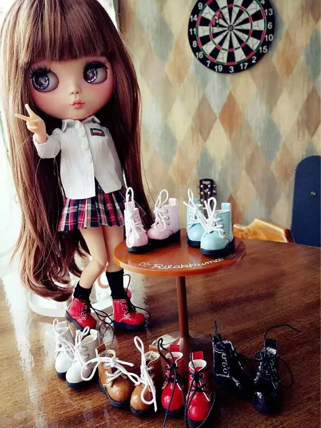 1 пара; модные 1/6 Ботинки martin; обувь для куклы Blyth для Licca, Pullip, Azone, 1/8 BJD Doll