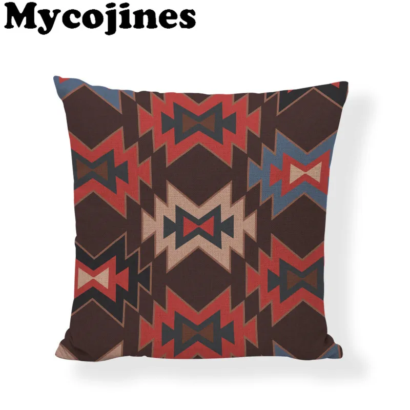 Горячая Распродажа разноцветные ацтекские Чехлы для подушек с геометрическим рисунком с этническими принтами абстрактные радужные этнические клетчатые Декоративные диванные наволочки
