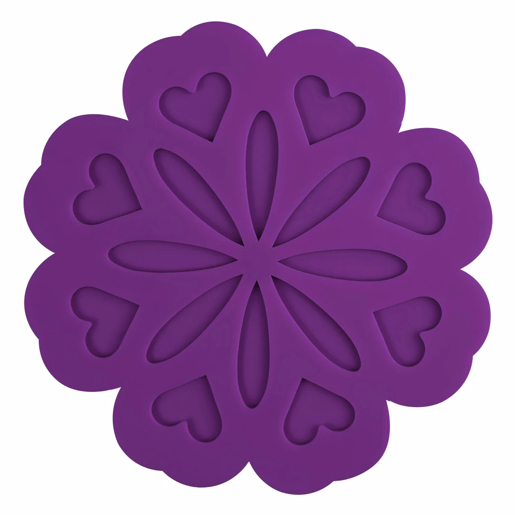 ME. FAM 1 шт. 16,5 см Красный Персик цветы силиконовые коврики Нескользящие теплоизоляционные подставки для тарелок для кафе кухни офиса - Цвет: Purple 1 Pieces
