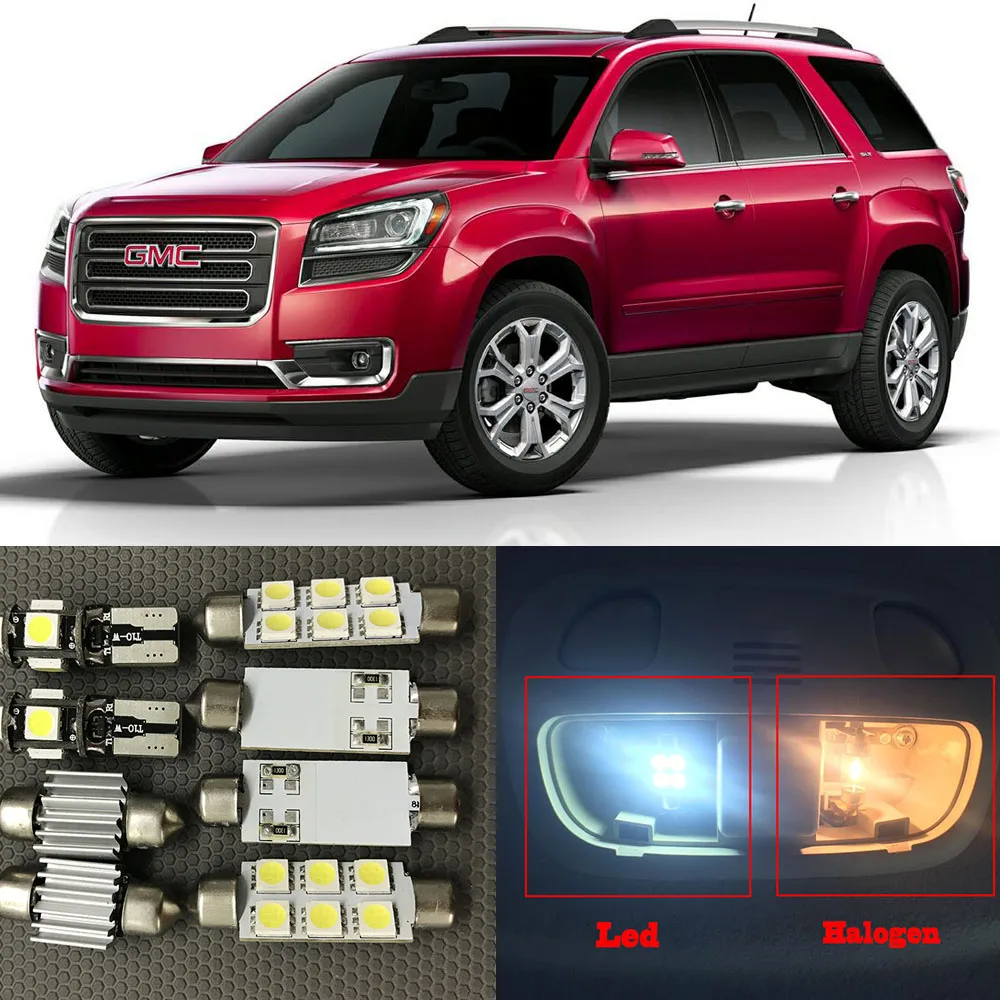 

13x Auto Interior LED Lights Bulb Kit For 2007 2008 2009 2010 2011 2012 2013 2014 2015 GMC Acadia Map Dome License Plate Light