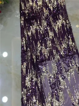

High class evening dress material with sequins French net lace fabric nice tulle mesh material for lady PDN471(5yards/lot))
