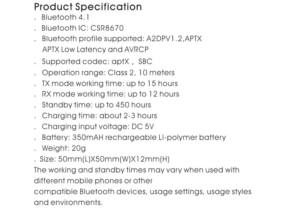 specification