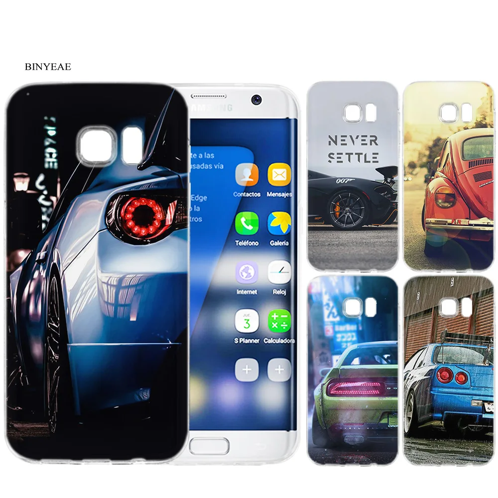 

BINYEAE Hot Car automobile Autocar Silicone Case Cover Shell Coque for Samsung Galaxy S9 S8 Plus S7 S6 Edge S5 Mini S9+ S8+ Case