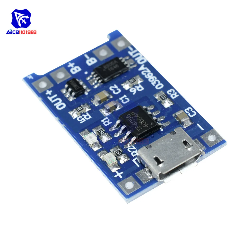 Diymore 2 шт./лот Micro USB 5 в 1 а 18650 TC4056A литиевая батарея зарядное устройство модуль