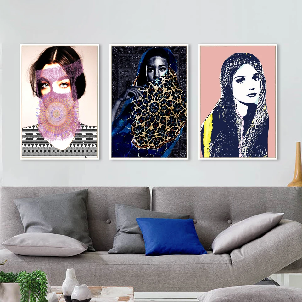 Arab Woman Portrait diamond Painting Wall Art embroidery Islam Girl Paintings diamond mosaic Religious Canvas Art for  Room Decor