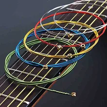 6 pz/set corde per chitarra acustica arcobaleno colorato corde per chitarra E-A per chitarra Folk acustica chitarra classica Multi colore