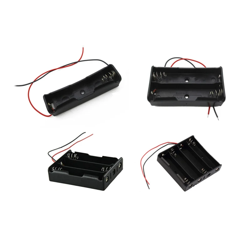 

New Plastic 1x 2x 3x 4x 18650 Battery Storage Case Holder DIY Box Container With Wire Leads for 18650 Batteries Wholesale
