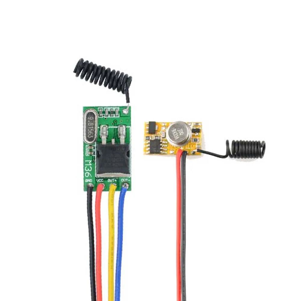 

DC6V-36V RX + DC3V-12V TX RF Remote Control Switch Mos Contactless Receiver + Power ON Transmitting Transmitter M T Select