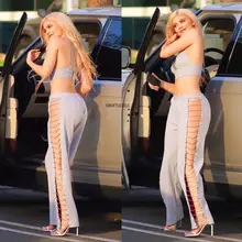 Летняя розовая черная праздничная одежда для знаменитостей пикантная Открытая Майка из двух предметов, штаны, одежда для ночного клуба с блестками и открытой спиной, vestidos