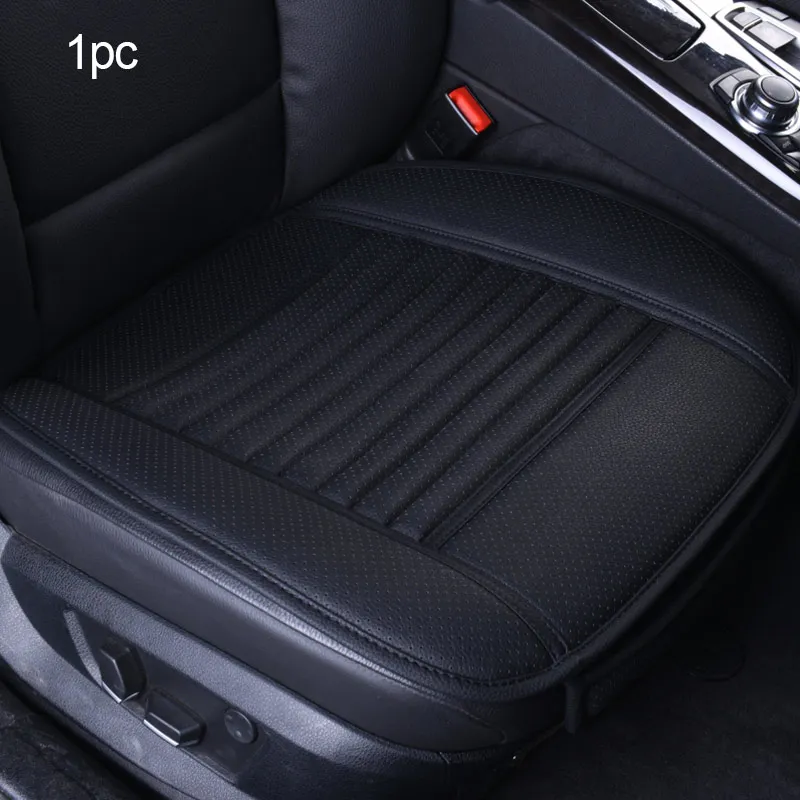 Car Seat Covers PU Leather Cars Seats Cover Protector Automobiles Universal Auto Cushions Four Seasons Set Interior Accessories - Название цвета: Full black front 1pc