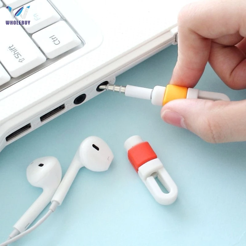 500PCS LOT Earphone Cable Protector Organizer Headphone Cord Protector Protective Sleeves Cable Winder Cover for IPhone 8 7 6