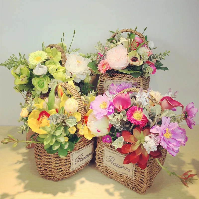 INDIGO Exclusive Sales Flower Basket Flower Arrangement Gift Bouquet Artificial Flower Party