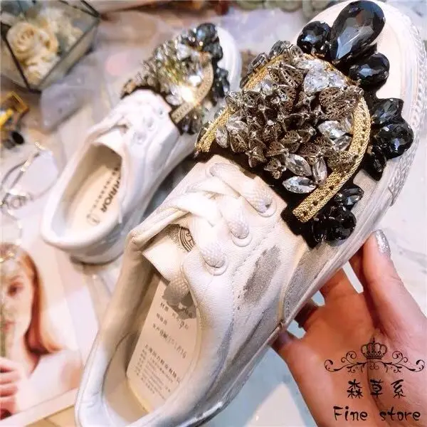 

European Station New Graffiti for Old Spray Painted Dirty Shoes in Spring of 2019 women shoes Free Delivery